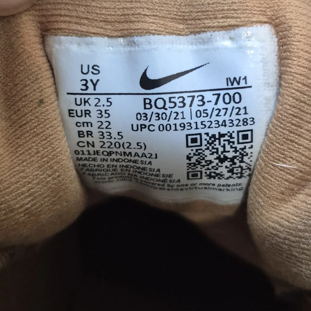 Nike Manoa Brown Tan Boots Size 3 Youth Kids Boys Girls Lace Up Shoes
